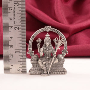 925 silver 3D Lalitha Devi idol, 49g, 5cms, purity 925, with a scale beside for size reference