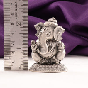 925 Silver 2D Ganesha Idol AI-1323, 36g, 5.5cms, shown beside a ruler for size reference.