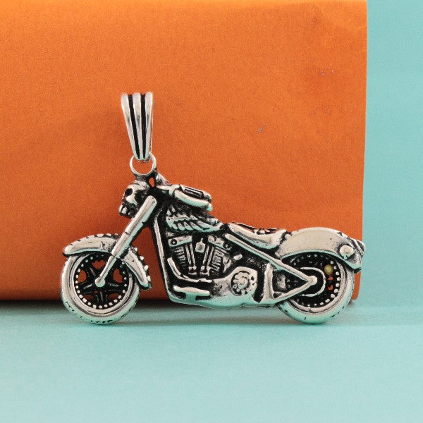 925 Silver Skeleton Motorcycle Men Pendant MP-83