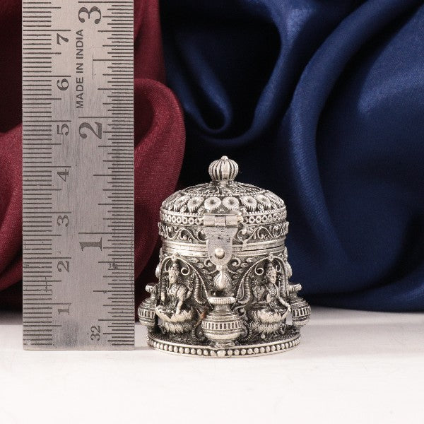 925 Silver 3D Mahalakshmi Kumkum Box Articles Idols AI-1413