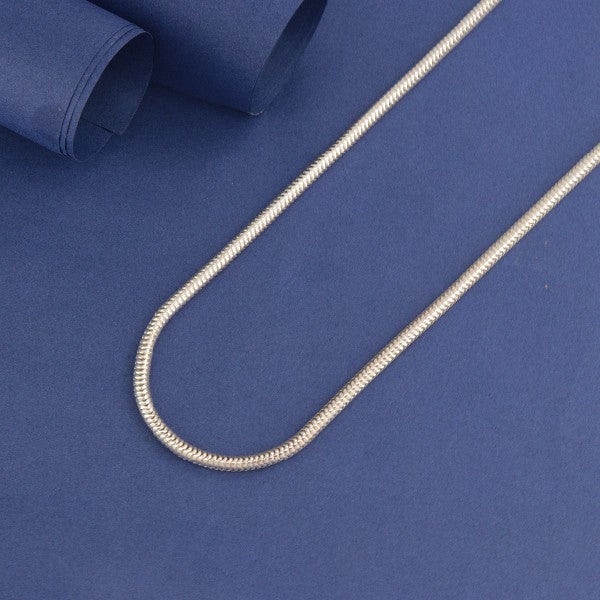 925 silver Bakhtawar men's chain MC-207 displayed on blue background, 17g, 51cm length, sterling silver jewelry, elegant design.