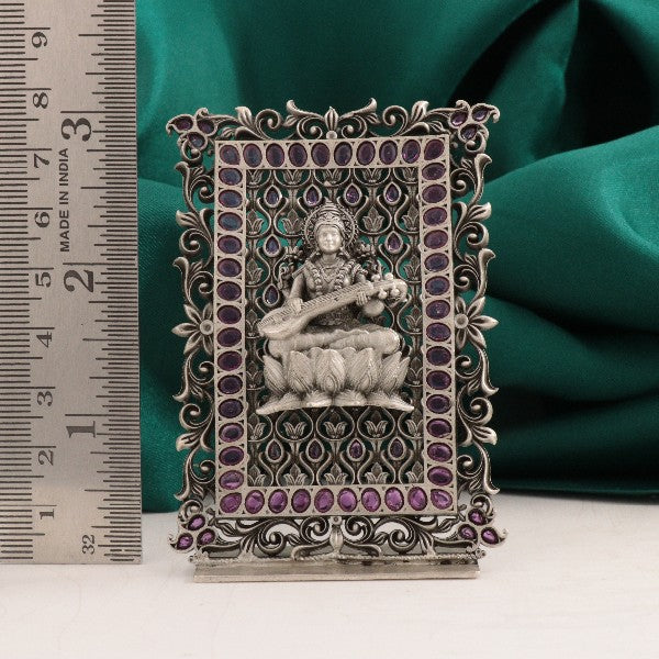 925 Silver 2D Saraswathi Frame Articles Idols AI-1489