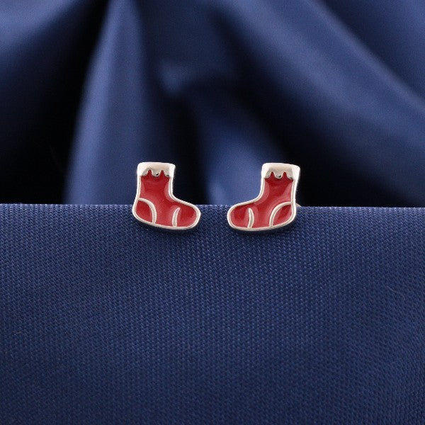 925 Silver Christmas Stocking Stud Kids Studs KS-287