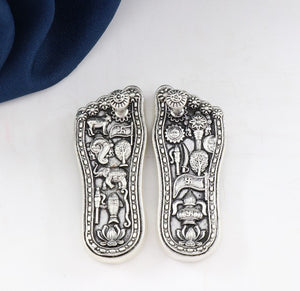 925 Silver 2D Sri Ram Charan paduka Articles Idols, 32g, 5cm Length, Purity 925