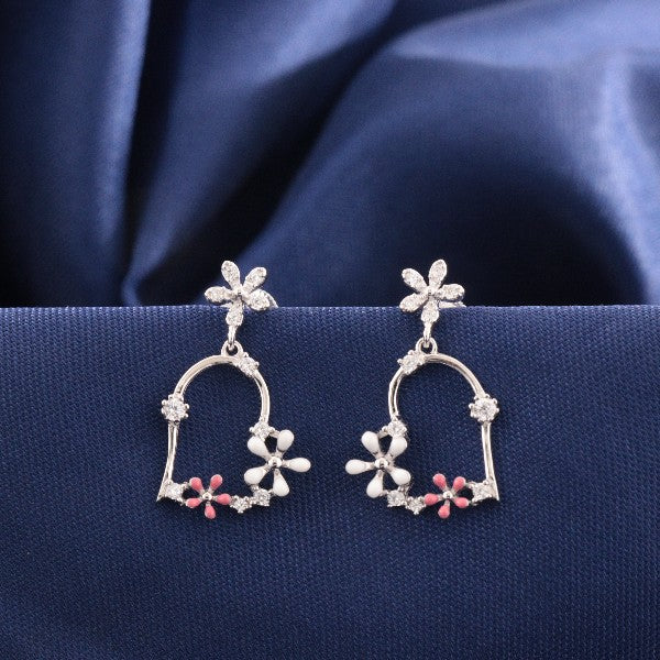 925 Silver Heart Women Danglers DAN-201