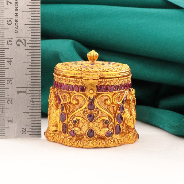 925 Silver 3D Radha Krishna Kumkum Box Articles Idols AI-1479