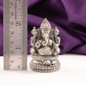 925 silver 3D Ganesha idol, 60g, 5.5cm tall, high-quality craftsmanship, perfect for home decor and gifting.