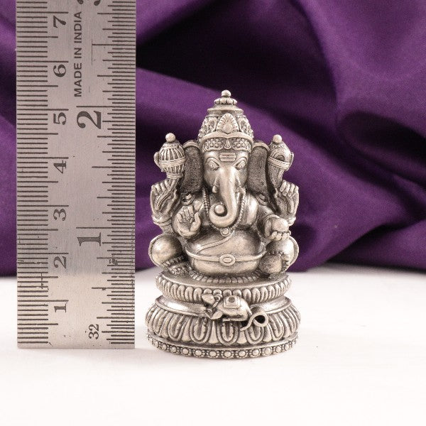 925 silver 3D Ganesha idol, 60g, 5.5cm tall, high-quality craftsmanship, perfect for home decor and gifting.