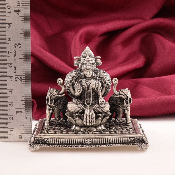 925 silver 3D Gajalakshmi idol, weighing 241g with 7cms dimension, detailed craftsmanship, ideal for home decor and gifting.