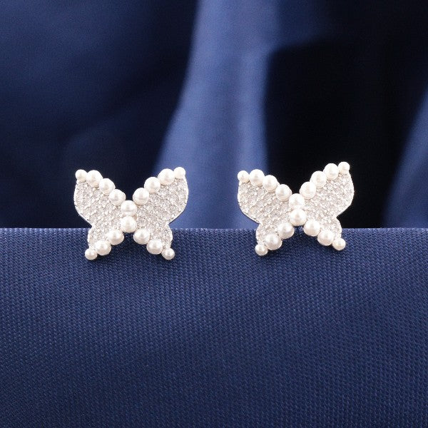 925 Silver Butterfly Women Studs STD-324