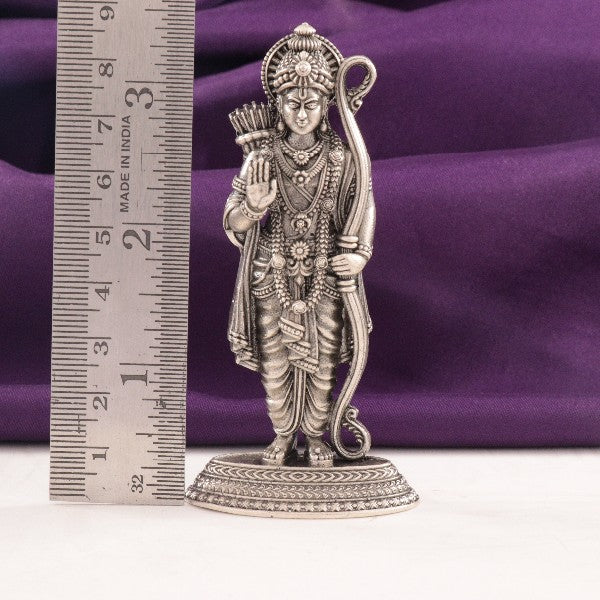 925 silver 2D Ramar idol, 60g weight, 8.5cm height, purity 925, with measuring scale for reference, against a purple background.