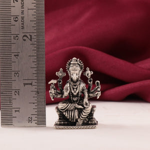 925 silver 3D Varahi Amman idol weighing 31g, measuring 3.5cms in height, shown with a ruler for scale, perfect for spiritual decor.