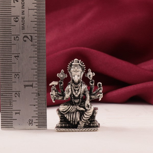 925 silver 3D Varahi Amman idol weighing 31g, measuring 3.5cms in height, shown with a ruler for scale, perfect for spiritual decor.