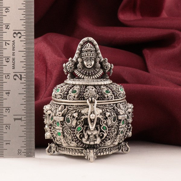 925 Silver 3D Balaji Lakshmi Kumkum Box Articles Idols AI-1493