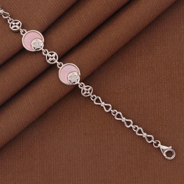 925 silver Saroj kids bracelet KB-237, 17cm length, featuring delicate design on brown background, perfect for children's jewelry.