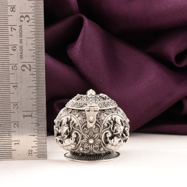 925 Silver 3D Lakshmi Balaji Kumkum Box Articles Idols AI-1474