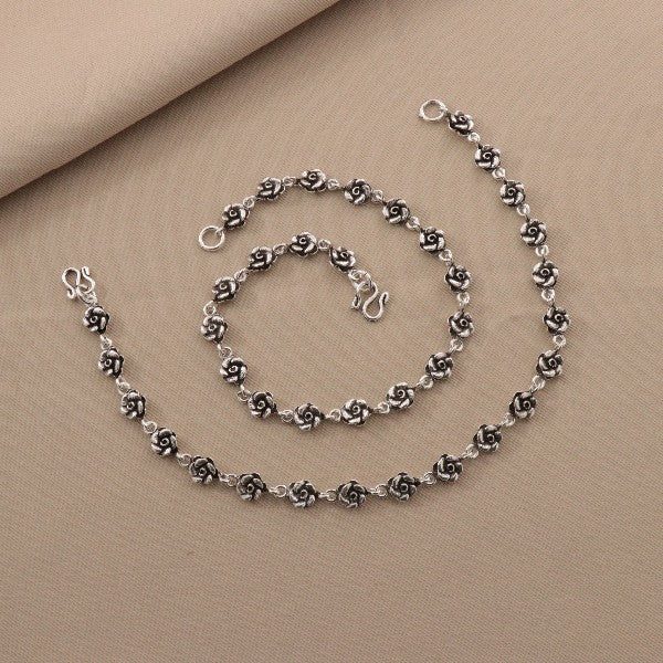 925 Silver Antique  Rose Women Anklets ANK-181