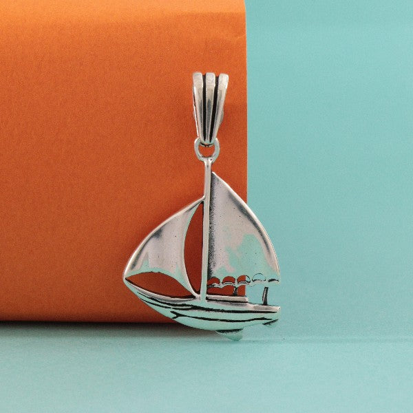 925 Silver Sail Boat Men Pendant MP-77