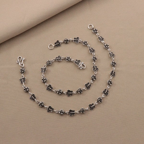 925 Silver Antique Butterfly Women Anklets ANK-180