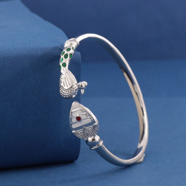 925 Silver Vel and Peacock Kids Kada KKD-108