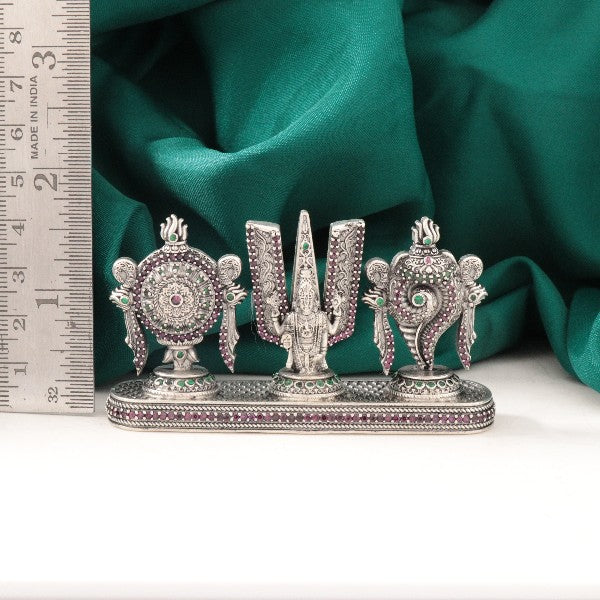 925 Silver 2D Balaji  Shanku Chakra Namam Articles Idols AI-1451