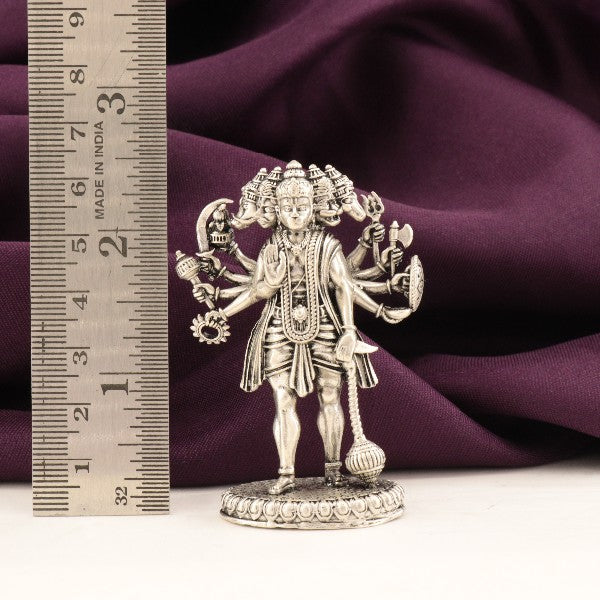 925 Silver Panch Mukhi Hanuman Idol 3D, 63g, 6.5cm - Product AI-1251