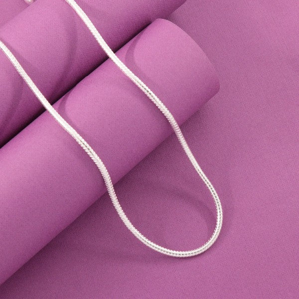 925 Silver Dulari Women Chain LC-211, 51cm Length, 20g, showcasing its sleek design on a purple background.