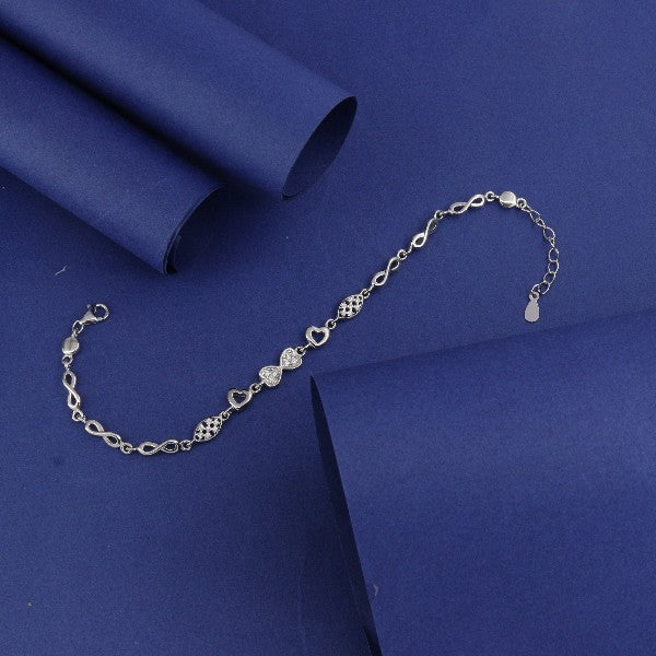 925 Silver Kamalini Women Bracelet LBR-365, 21cm length, 6g weight, purity 925, elegant design against a blue background