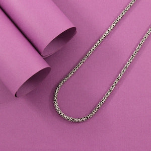 925 silver Someshwar men chain MC-215 weighing 29g, 57cm in length, displayed on a purple background.