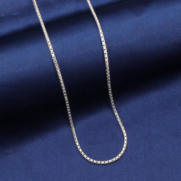 925 Silver Suchi Women Chain LC-146, 50cm long, 14g weight, displayed on a blue background.