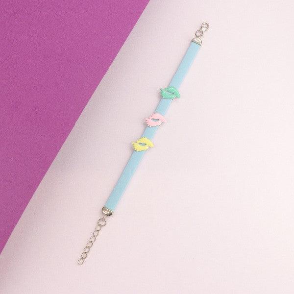 925 Silver Ruchi Kids Bracelet KB-172 with multicolor design on pink and white background, 17cms, 5g, 925 purity