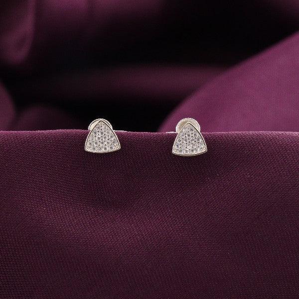 925 Silver Shyamari Kids Studs KS-175 with a weight of 1g and high-purity 925 silver, displayed on a rich purple fabric background