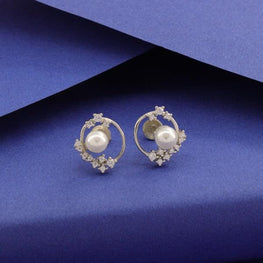 925 Silver pearl Women Studs STD-205 - P S Jewellery
