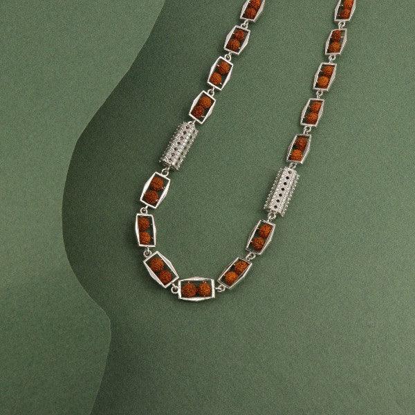 925 Silver Rudraksh Men Chain MC-164 - P S Jewellery