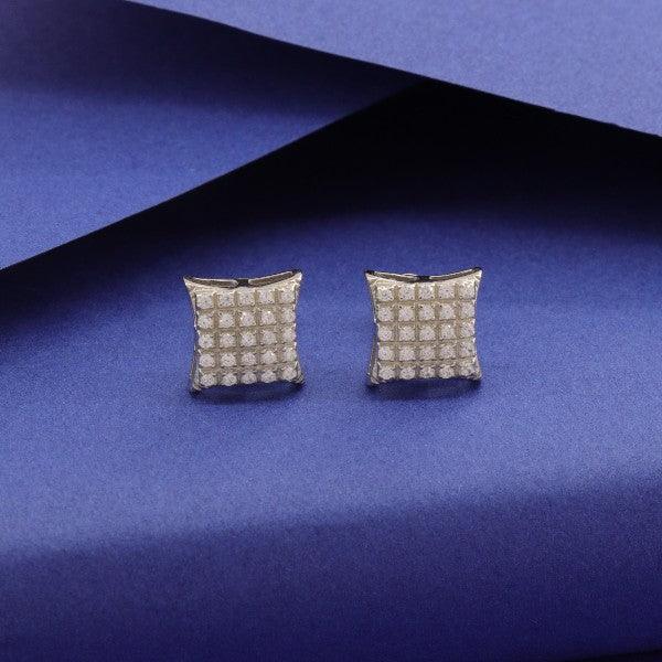 925 Silver Madhura Women Studs STD-228 with 3g weight and high purity on blue background.