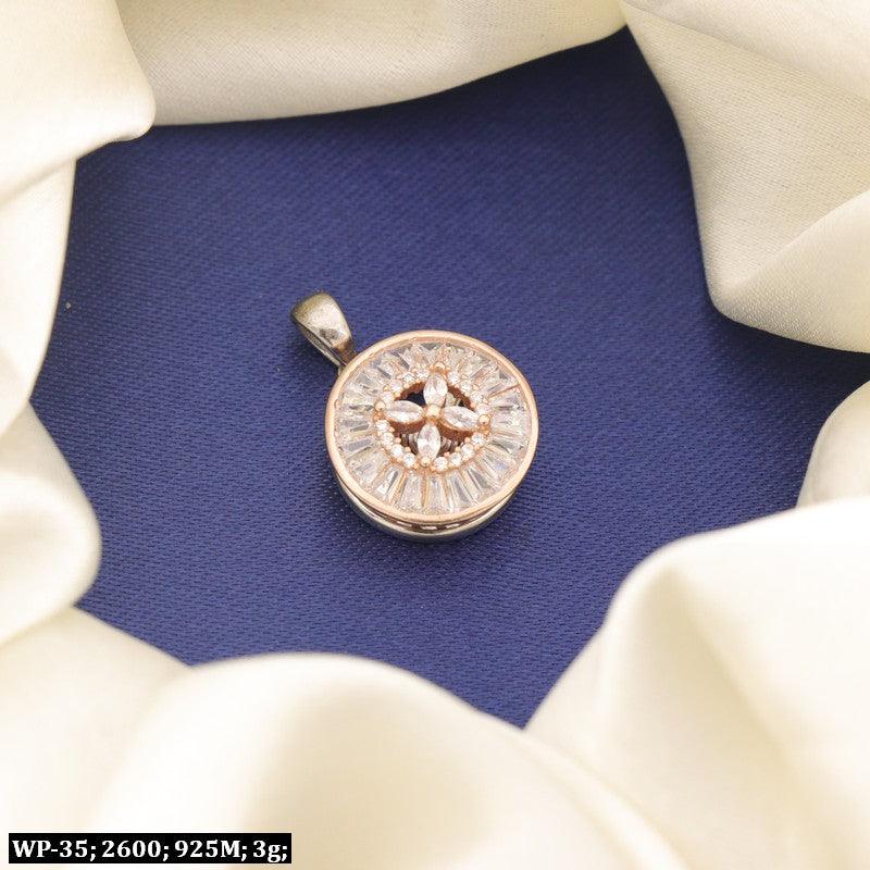 925 Silver Masilmani Women Pendant WP-35, 3g, showcasing elegant design and brilliance in purity 925.