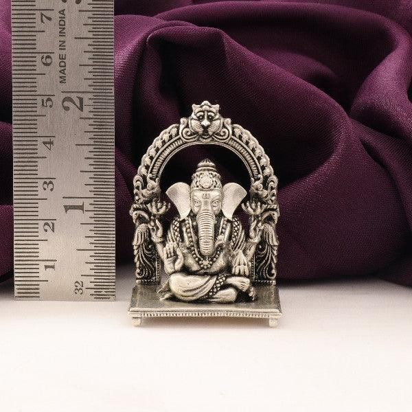 925 silver 3D Ganesha idol, 68g, 5cm length, intricate design with ruler scale for size reference.