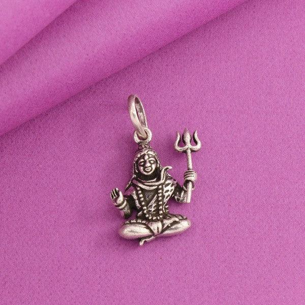 925 silver Shivan God pendant GP-146, 3g, made of 925 purity silver, depicted on a bright pink background.