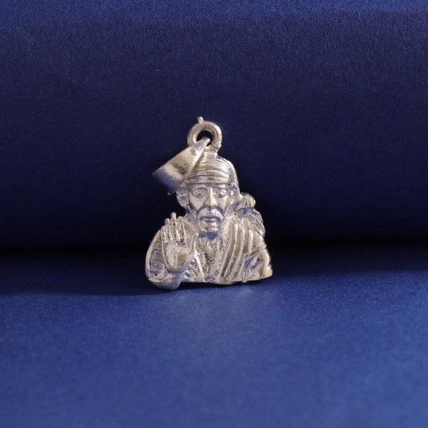 925 silver Sai Baba God pendant weighing 3g with intricate details against a blue background.