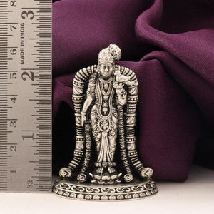 925 Silver 3D Andal Idol, Purity 925, Weight 66g, Dimension 6.5cms, AI-994, Ruler for Scale.