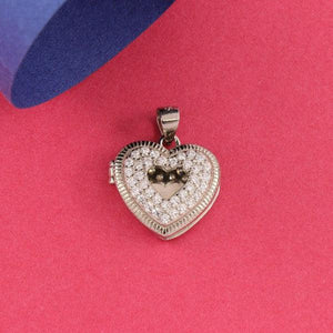 925 silver heart women pendant WP-68, 4g, purity 925, elegant heart-shaped design on pink background.