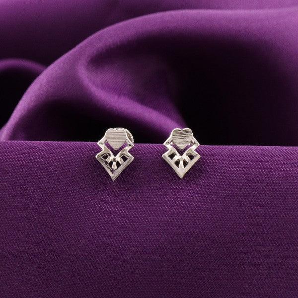 925 Silver Mandra Kids Studs KS-151 on purple fabric background