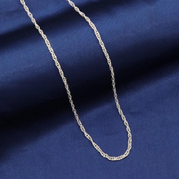 925 Silver Nishtha Women Chain LC-142 with 51cm length displayed on blue fabric