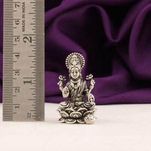 925 silver 3D Mahalakshmi idol, 39g, 4cm in height, purity 925, next to a ruler displaying Made in India text.