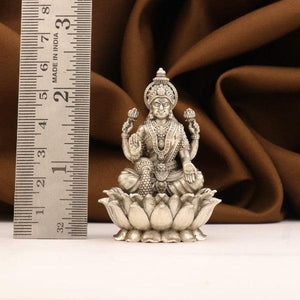 925 silver 3D Mahalakshmi idol, 61g, 5.5cm, purity 925, exquisite craftsmanship, spiritual decor, with a ruler for size comparison