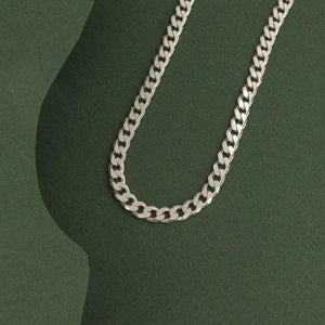 925 silver Amogh men's chain MC-165, 45g weight and 51cm length, displayed on a green background.