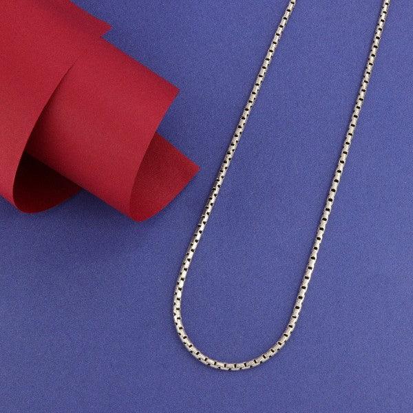 925 Silver Arhant Men Chain MC-181, 27g, 64.5cms length, showcasing purity with elegant design on blue background.