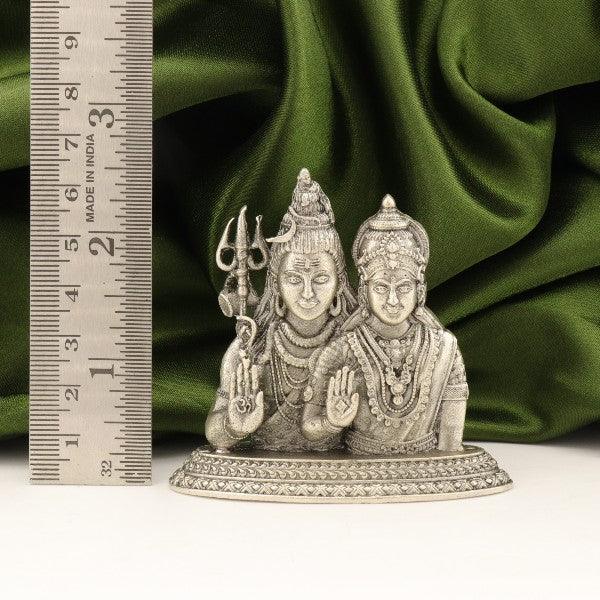 925 Silver 2D Shiva Parvati Articles Idols AI-315 - P S Jewellery