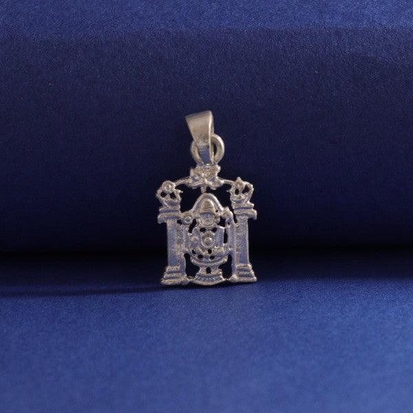 925 Silver Balaji God Pendant GP-75, 2g, Purity 925, finely detailed religious jewelry on blue background.