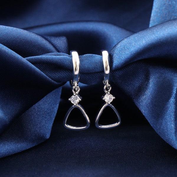 925 silver Malarvili women hoops HOO-12, 3g, showcasing elegant design and purity against a rich blue fabric background